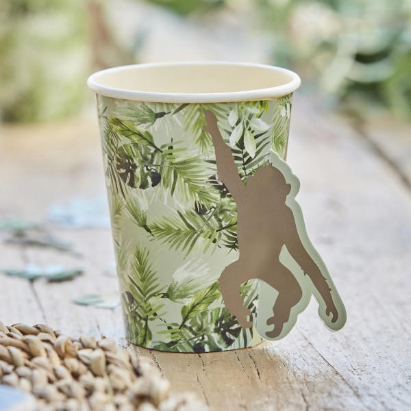8 Paper Cups - Pop Out Monkey - Printed