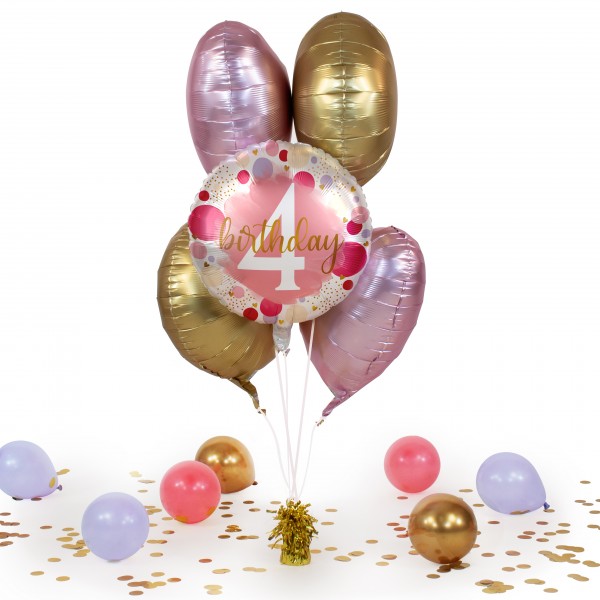 Heliumballon in a Box - Sweet Birthday FOUR