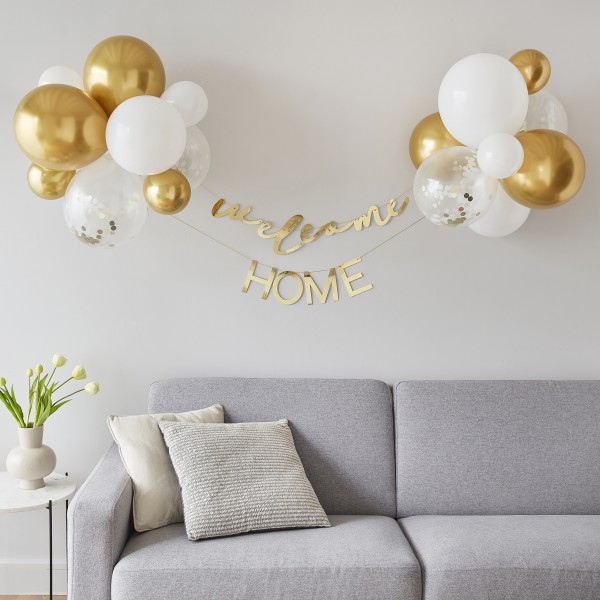 1 Balloon Backdrop - Welcome Home Baby Kit - Gold