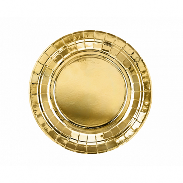 6 Pappteller Trend - Ø 18cm - Gold