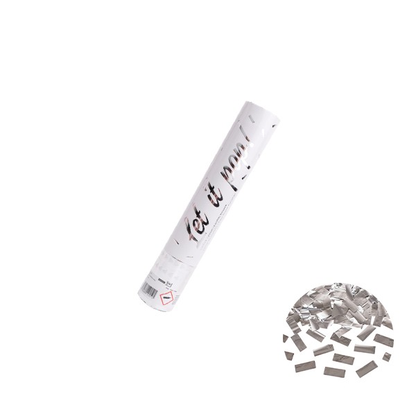 1 Konfettikanone - Silver Foil 28 cm