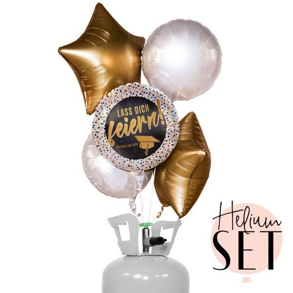 Helium Set - Lass Dich feiern Grad Cap