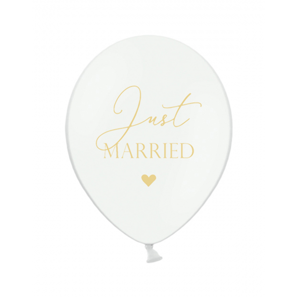 6 Motivballons - Ø 30cm - Just Married