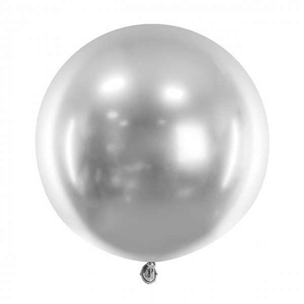 1 Riesenballon - Ø 60cm - Glossy - Silber