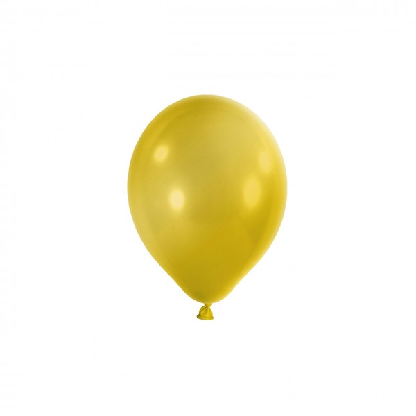 100 Miniballons - Ø 12cm - Metallic - Gelb