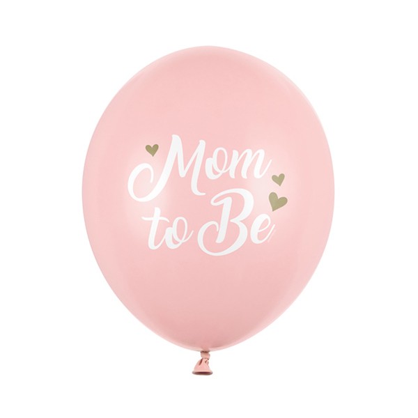 6 Motivballons - Ø 30cm - Mom to Be - Rosa