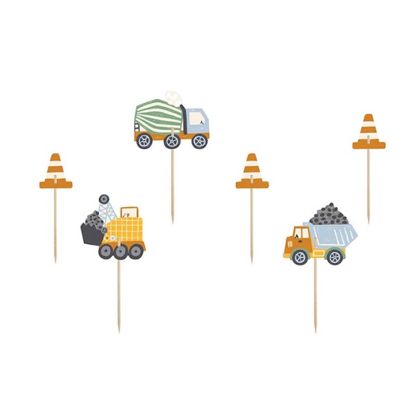 6 Cake Topper - Construction vehicles