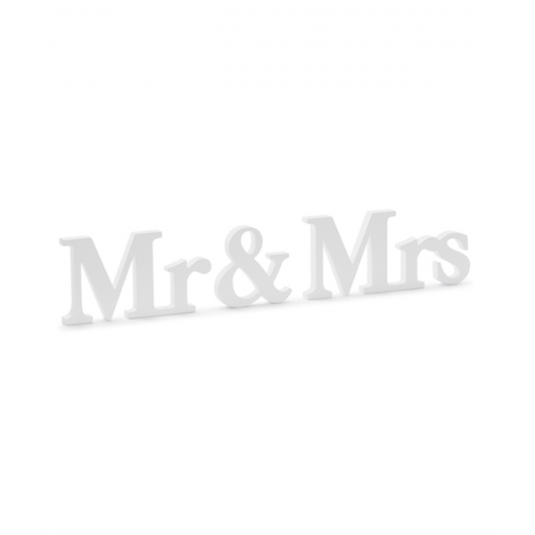 1 Holzdekoration - Mr &amp; Mrs White