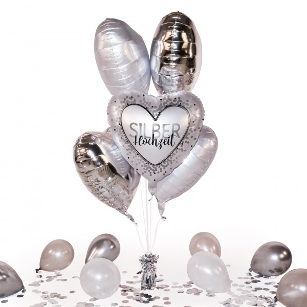 Heliumballon in a Box - Silver Wedding