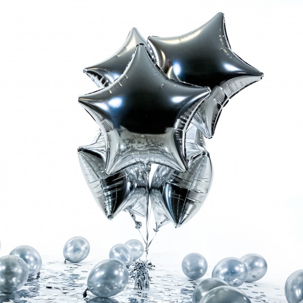 Heliumballon in a Box - Glossy - Pure Silver