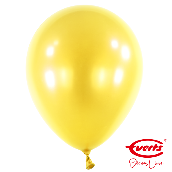 50 Luftballons - DECOR - Ø 35cm - Pearl &amp; Metallic - Sunshine Yellow