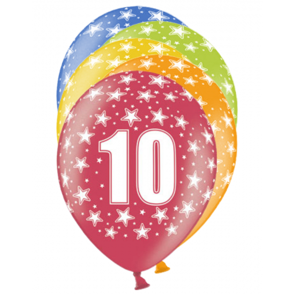 6 Motivballons - Ø 30cm - 10 Celebration