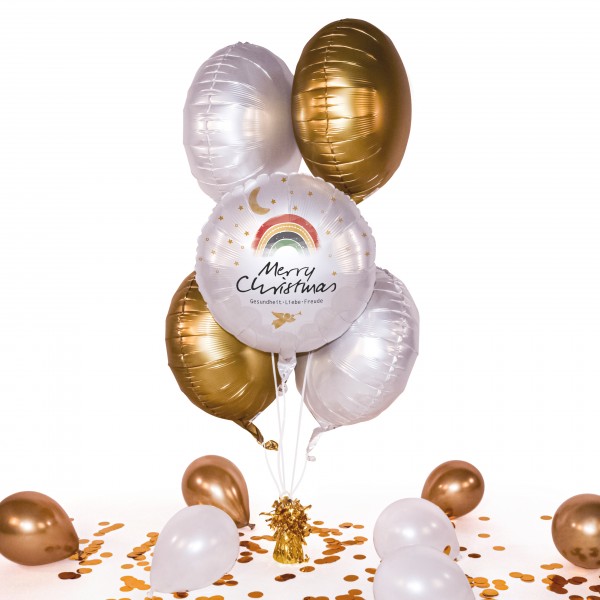 Heliumballon in a Box - Christmas Rainbow Wishes