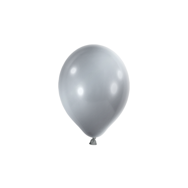 100 Miniballons - Ø 12cm - Metallic - Silber
