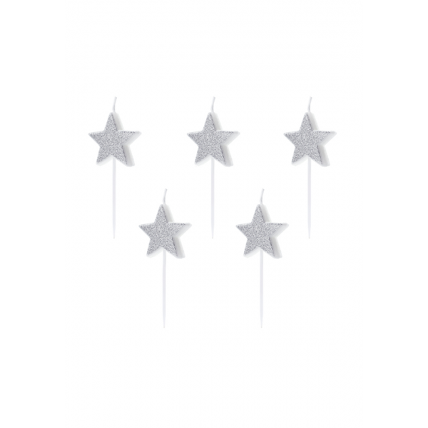 5 Kuchenkerzen - Stars