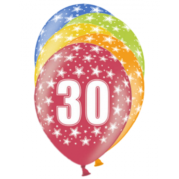 6 Motivballons - Ø 30cm - 30 Celebration
