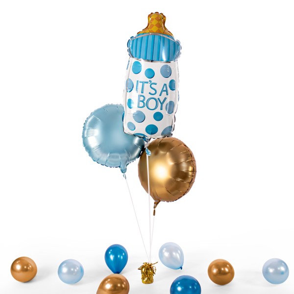 Heliumballon in a Box - It is A Boy Baby Bottle