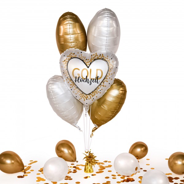 Heliumballon in a Box - Golden Wedding