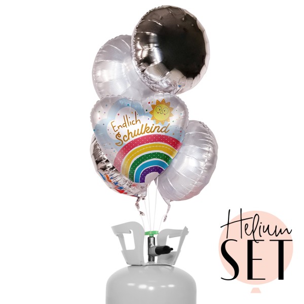 Helium Set - Endlich Schulkind Regenbogen
