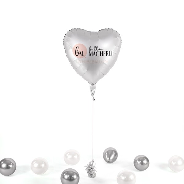 Werbeballon in a Box - Herz - 2-Seitig bedruckt