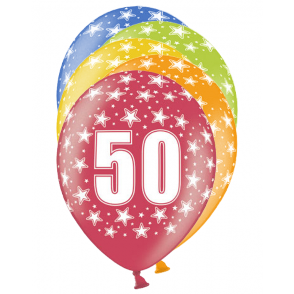 6 Motivballons - Ø 30cm - 50 Celebration