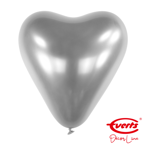 50 Herzballons - DECOR - Ø 30cm - Satin Luxe - Platinum