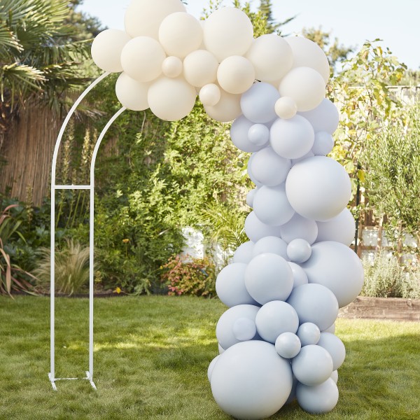 1 Balloon Arch - Blue, Cream &amp; White