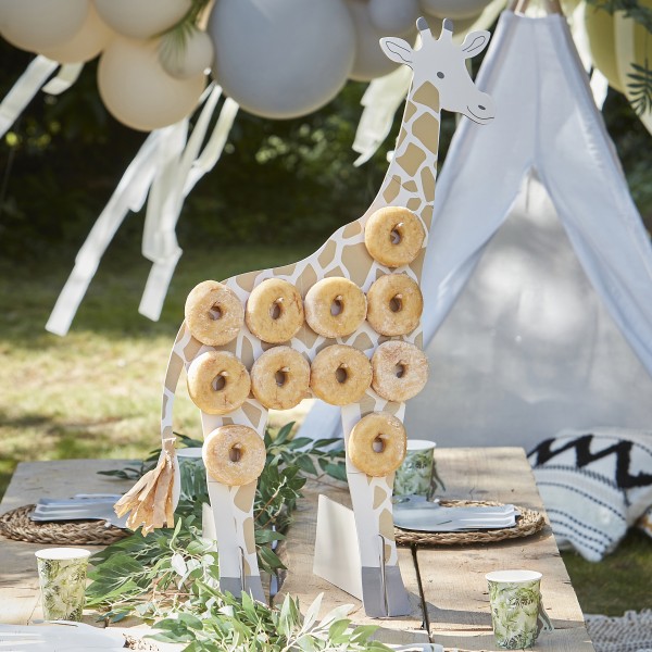 1 Treat Stand - Giraffe Shaped Donut Stand with Tissue Tassel Tail