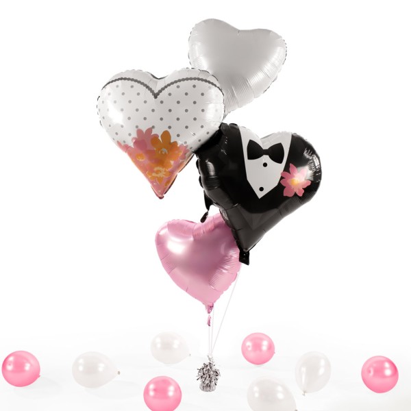 Heliumballon XXL in a Box - Wedding Couple Hearts