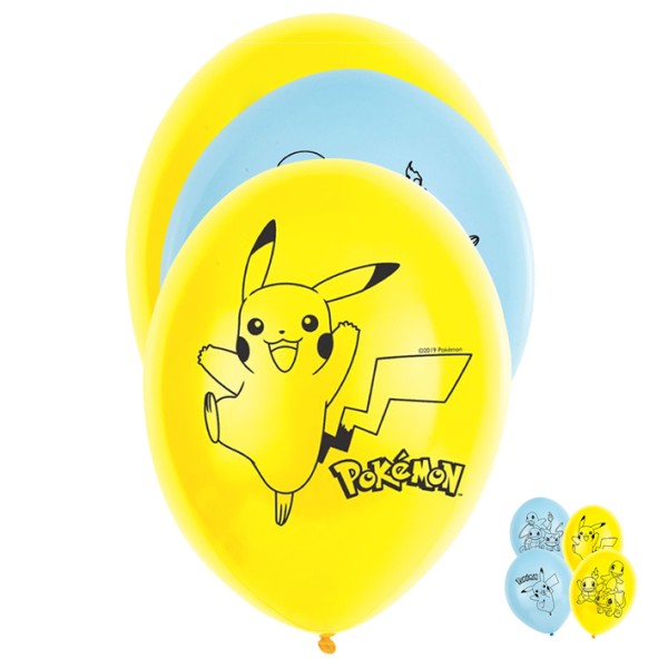 6 Motivballons - Ø 27,5cm - Pokémon