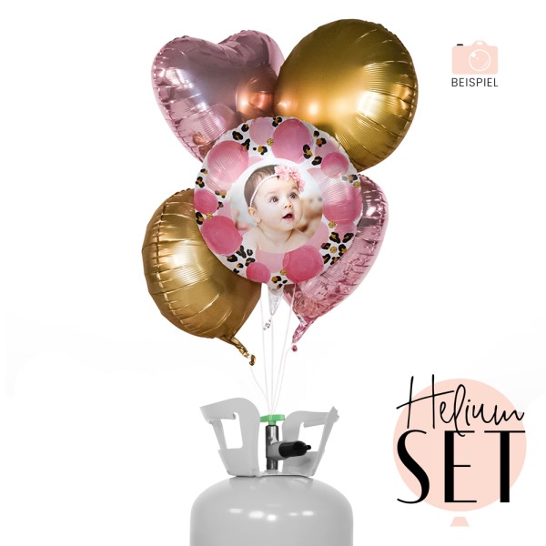 Helium Set - Fotoballon - Baby Girl Leopard