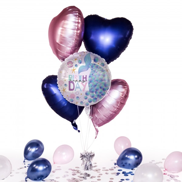 Heliumballon in a Box - Magical Mermaid Birthday