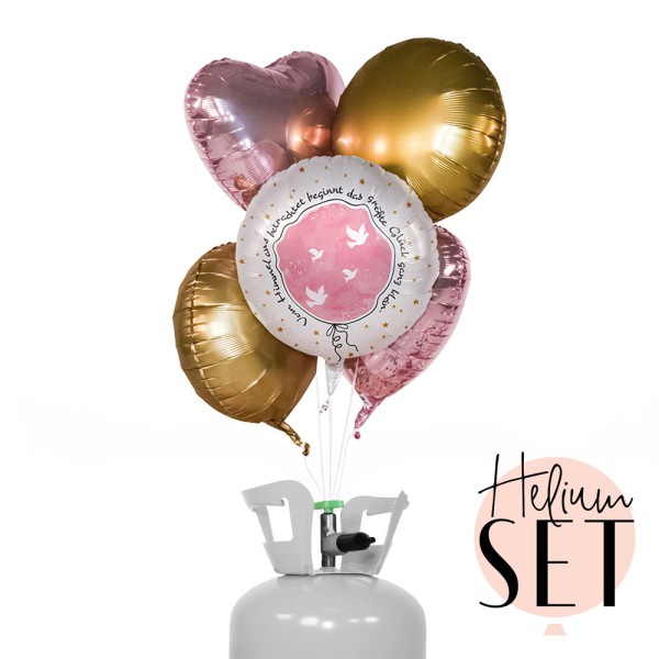Helium Set - Taufe Kleines großes Glück Rosa