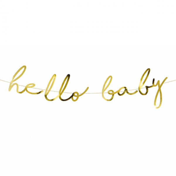 1 Bannergirlande - hello baby - Gold