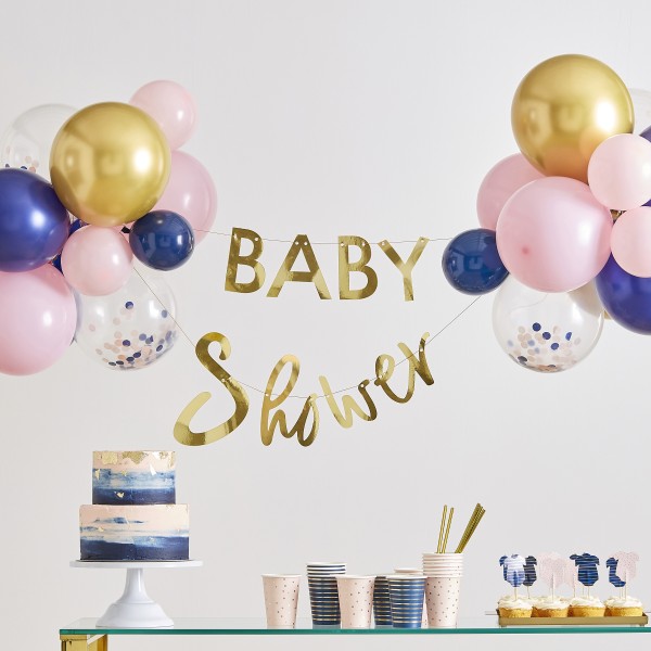 1 Gold Foiled &#039;Baby Shower&#039; Bunting