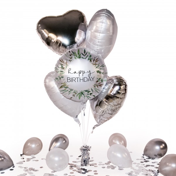 Heliumballon in a Box - Natural Greenery Birthday