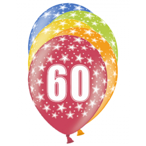 6 Motivballons - Ø 30cm - 60 Celebration