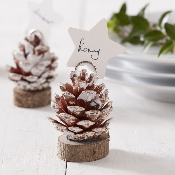 6 Place Cards - Pinecone