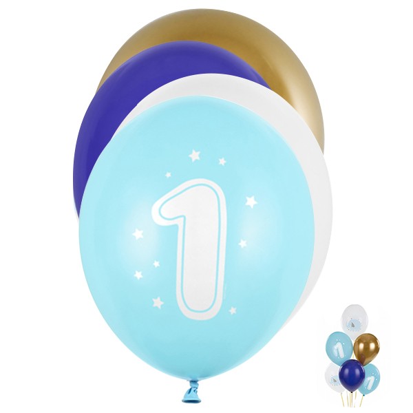 6 Motivballons - Ø 30cm - SET - One Year Boy