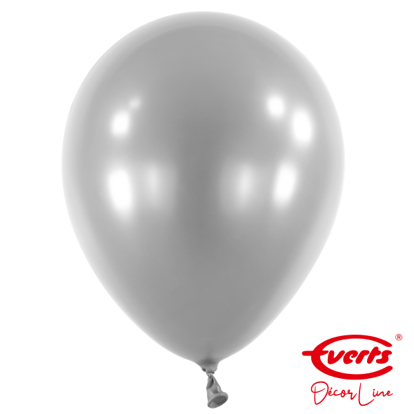 50 Luftballons - DECOR - Ø 35cm - Pearl &amp; Metallic - Silver