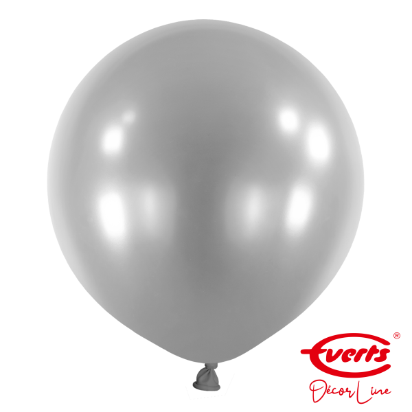 4 Riesenballons - DECOR - Ø 60cm - Pearl &amp; Metallic - Silver