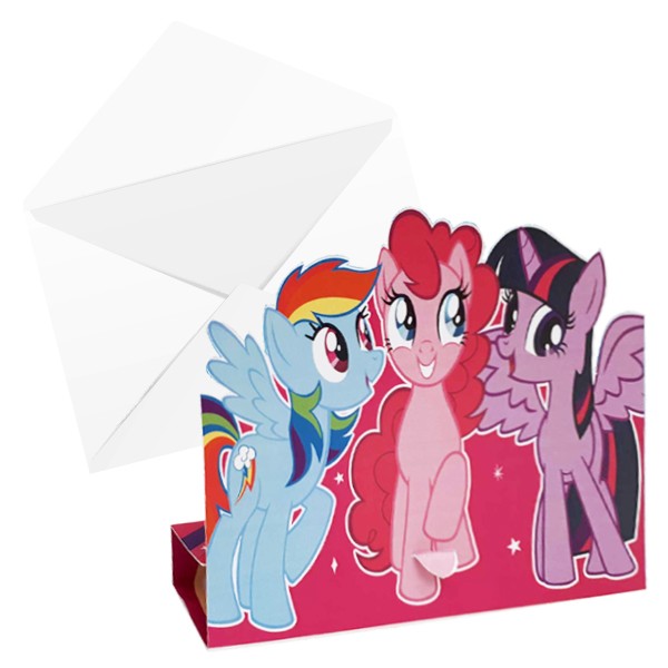 8 Einladungskarten - My Little Pony