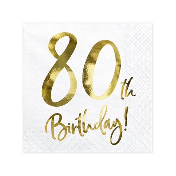 20 Servietten Trend - 33cm - 80th Birthday