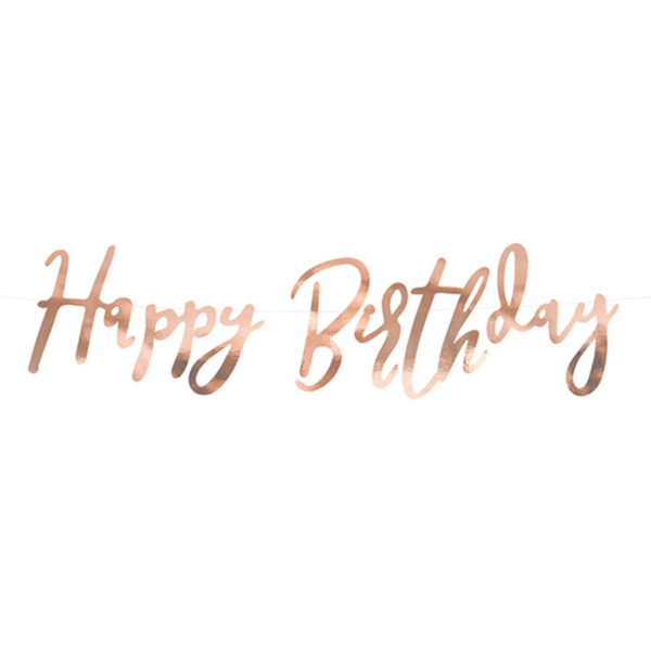 1 Bannergirlande - Happy Birthday - Rosegold