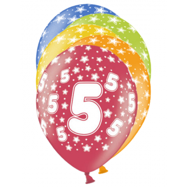 6 Motivballons - Ø 30cm - 5 Celebration