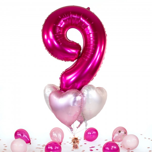 Heliumballon in a Box - Pink Nine