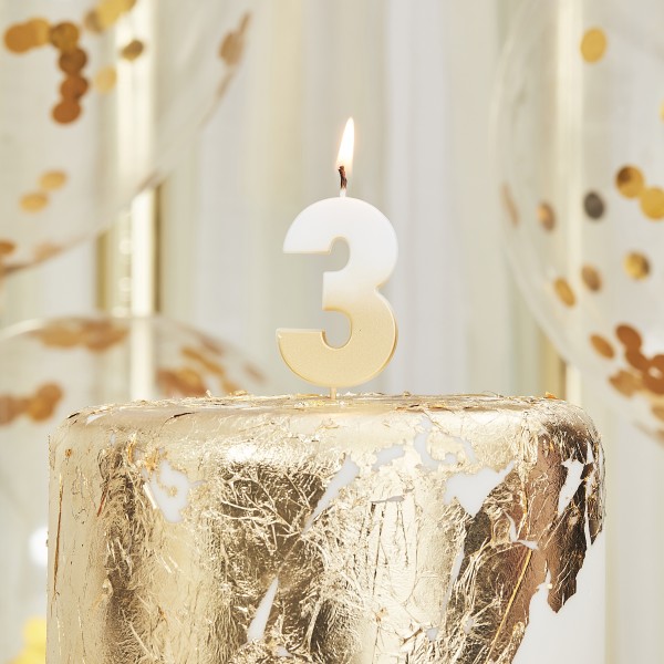1 Gold Ombre Number Candle - 3