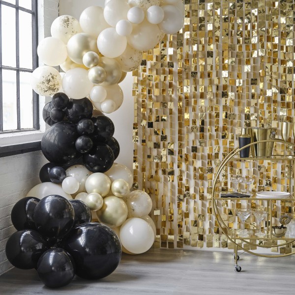 Balloon Arch - Black, Cream, Nude and Champagne Chrome