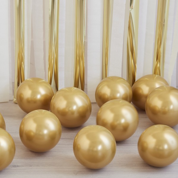 40 Balloon Pack - 5 inch - Gold Chrome