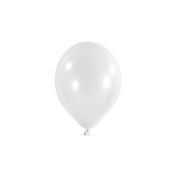 100 Miniballons - Ø 12cm - Metallic - Weiß